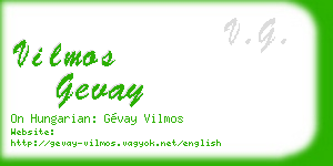 vilmos gevay business card
